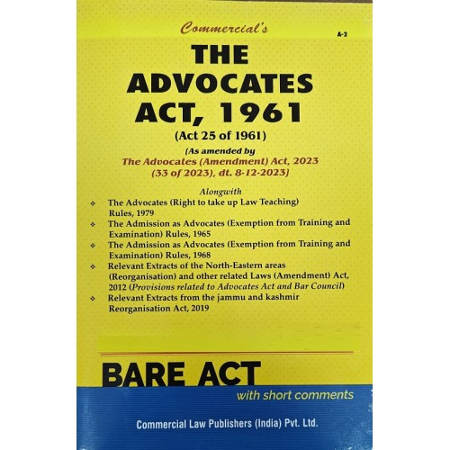 Commercial's Advocates Act, 1961 (Bare Acts with Short Comments)  Bare Act 2024